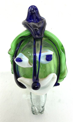 Vintage Murano Art Glass Clown Decanter Replacement Head Stopper Only 6'' As Is