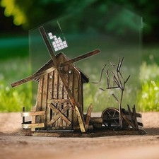 Vintage Handcrafted Metal Music Box Farm Style Windmill Rustic Great Gift