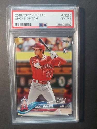 2018 Topps Update #US285 SHOHEI OHTANI RC PSA 8 NM-MT DODGERS