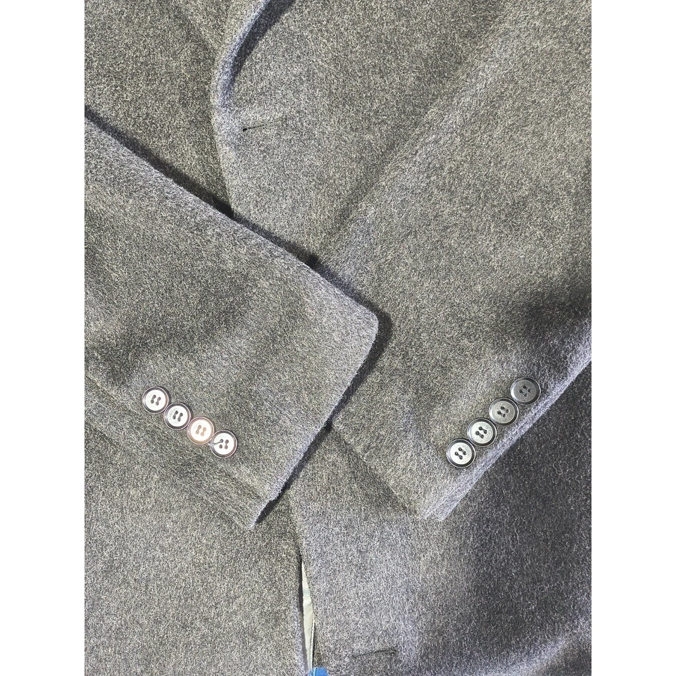 Abrigo largo con botones Calvin Klein mezcla de cachemir para hombre talla 44 gris carbón Foto 4 de 4
