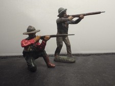 2 Antique ELASTOLIN Western Theme Cowboys Toy figures