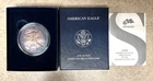 2008-W American Silver Eagle - One Sided Blueberry Toner - Box & COA