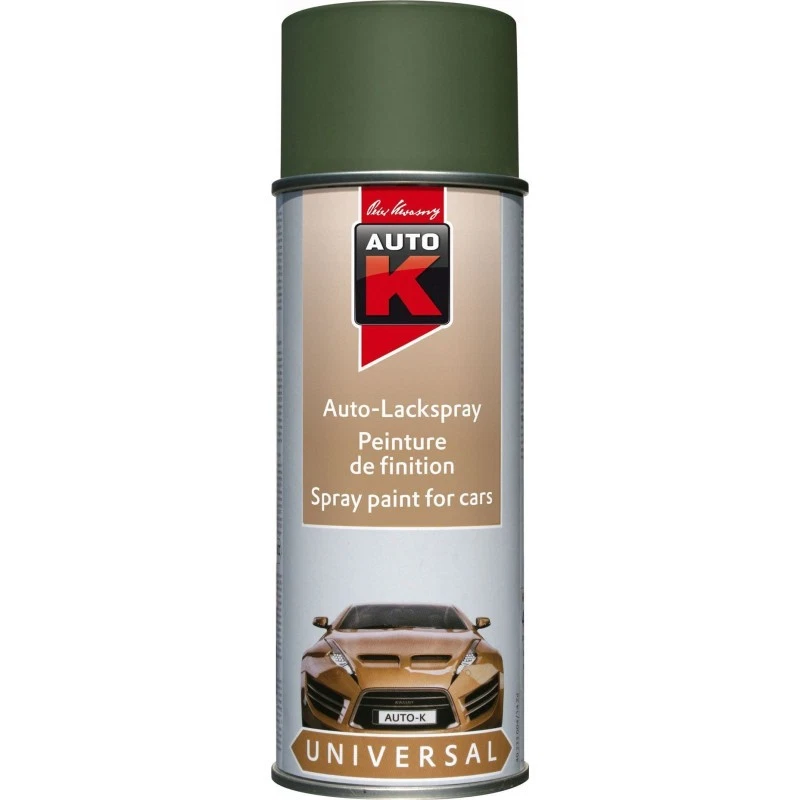 AUTO-K Bombe de peinture - Vert militaire - Carrosserie - Auto - Moto - Auto K