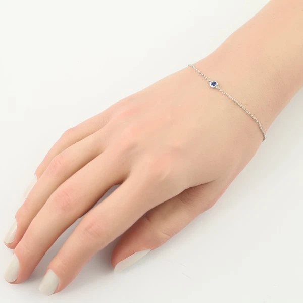 Auténtica Tiffany&Co. Pulsera color zafiro por yarda platino 950  Foto 4 de 4