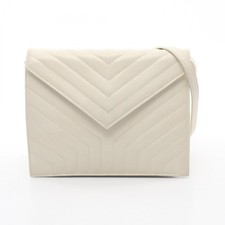 YVES SAINT LAURENT Shoulder Crossbody Bag leather White Used Women