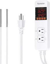 Dual Zone Digital Thermostat With Waterproof Sensors For Heating And Cooling