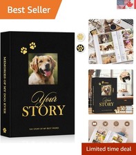 Cute Puppy Photo Album with 300 Pockets - Linen Cover  Horizontal Layouts
