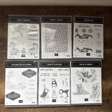 Lot of 6 Stampin Up Stamp Sets Cling Rubber  Photopolymer Stamps Used
