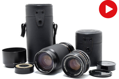 Rare! Lens Set Konica Hexanon AR 50mm F/1.7 & 65-135mm F/4 Zoom Japan -Very Good