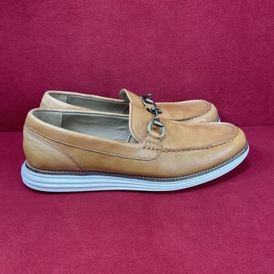 Cole Haan Ascot Gold Link Horse Bit Slip On Men Loafers Leather 9.5M C23925