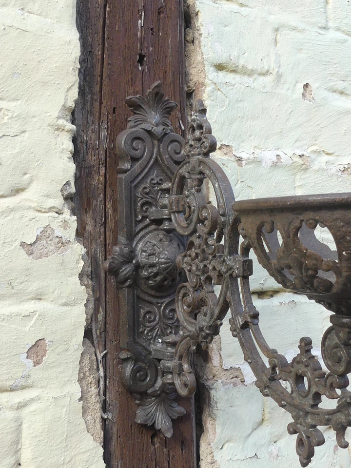 Französischer Wanddeko Ausleger Drachenmotiv Gusseisen Schale für Pflanzen Kerze - Bild 4 von 4