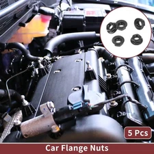 5 Pcs M6*1.0 Car Flange Nuts 304 Stainless Steel Girded Hex Black