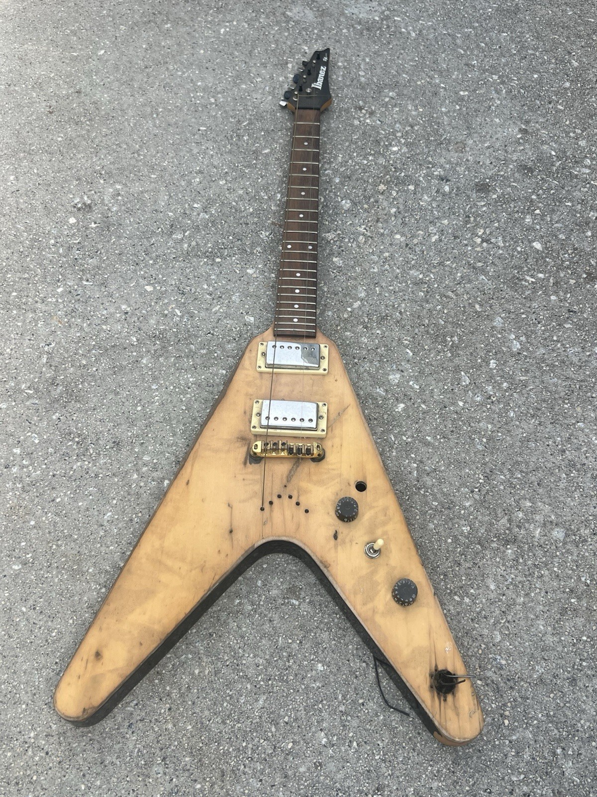 Vintage Style Flying V Electric Guitar Project Ibanez Neck 2 Humbuckers