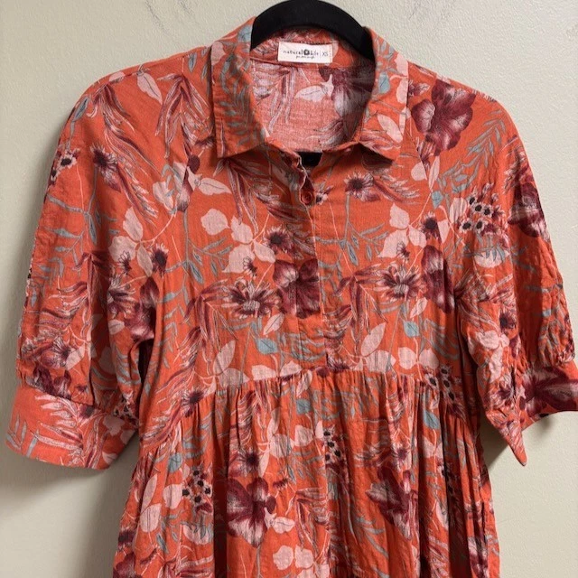 Natural Life Womens Tiered Flora Midi Dress Size XS Prairie Cottagecore Boho - Image 2 of 4