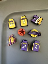 Lot Of 8 Kobe LA Lakers Charms For Crocs - NBA Bryant