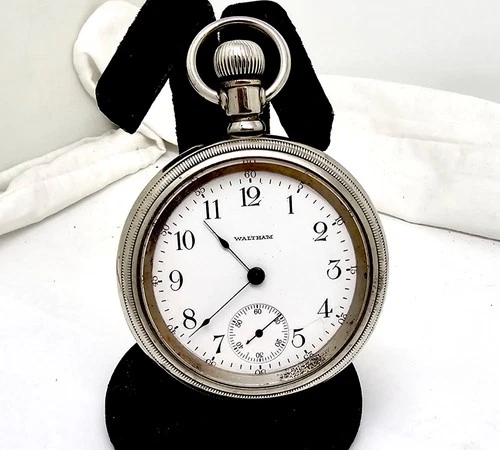 ANTIQUE WALTHAM 18S SP OF GR 1 MECHANICAL 7J POCKETWATCH,RUNS