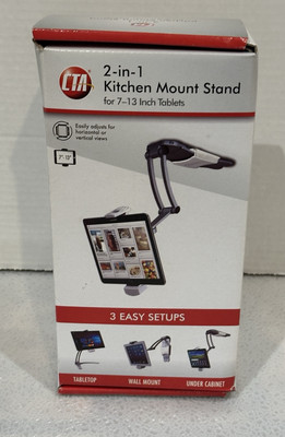 CTA Digital PAD-KMS 2-in-1 Kitchen Mount Stand for iPad/Tablet