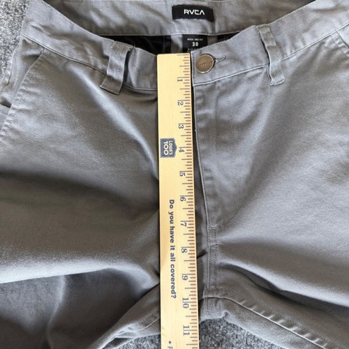 Pantalones RVCA de fin de semana calce para hombre 30x30 gris chino skate grunge Y2K informales ropa de calle - Imagen 7 de 9
