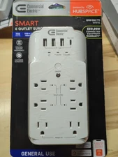 Commercial Electric LA-12A Smart Surge Protector, 6-Outlet, 4 USB, Hubspace