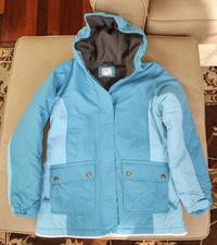 Lands End Kids Insulated Winter Parka Coat, Light Blue Size L 14 Soft Lining