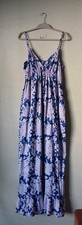 Old Navy Dress Womens 1 Blue Purple Floral Maxi Sundress Spaghetti Strap Cotton