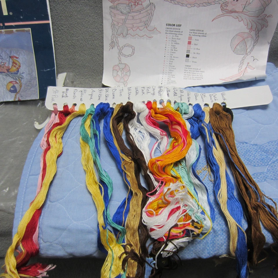 Sunset Little Sailor Quilt Cross Stitch Kit Blue Blanket Open Started - Image 3 of 4