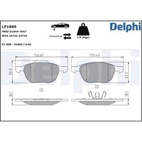Delphi BremsbelÄGe Satz Vorderachse FüR Ford C-MAX Ecosport Fiesta Focus Grand