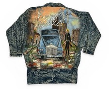 Vintage Hand Painted Beverly Hills Bedazzled Denim Jacket Judith Paradise Breeze