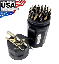 Norseman 29pc Vortex Step Bit Drill Set HI-Molybdenum M7 1/16-1/2 VT-29P USA