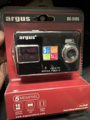 NEW Argus DC-5185 Digital Camera 5MP 4X Zoom 1.5'' LCD Video Clips Black Compact
