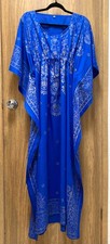Kaftan Caftan with Drawstring Waist Blue with Gold Decor Beautiful