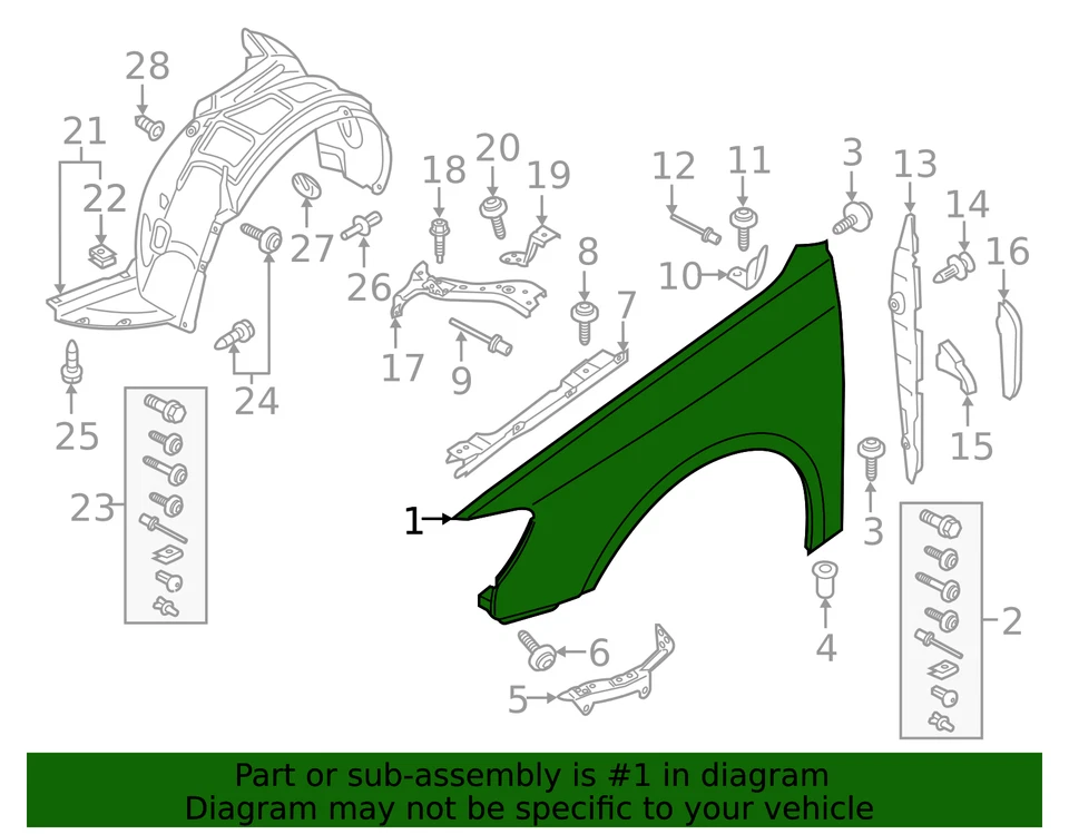Guardabarros original Audi 8V0-821-105-L Foto 2 de 2