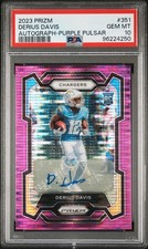 Derius Davis - 2023 Panini Prizm Purple Pulsar Rookie Auto #351 PSA 10