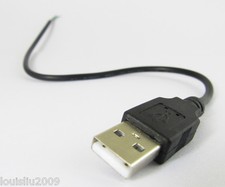 10pcs 30cm Black USB 2.0 Male Plug 4pin wire DIY cable