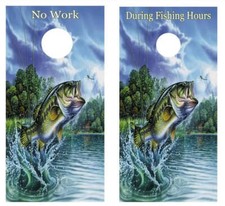 KT Cornhole Wraps No Work During Fishing Hours laminated Cornhole Vinyl Wraps /