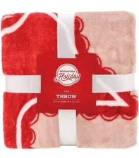 New HEB Destination Holiday Scalloped Texas Valentine's Throw Blanket H-E-B 