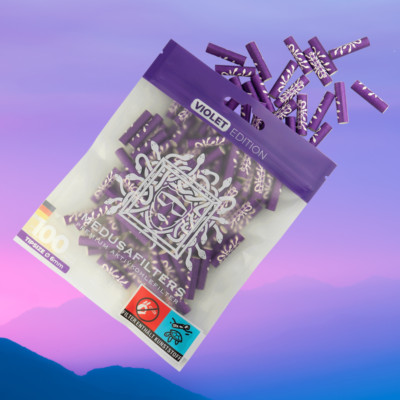 Medusa Filter Aktivkohlefilter 6mm - Violet 100er Pack Aktiv Cellulose Tip Filte