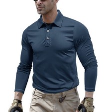 Men's Long Sleeve Slim Fit Polo Shirts Summer Shirts Casual Golf Shirt