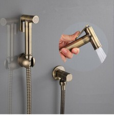 Antique Brass Handheld Bidet Sprayer Shower Angle Toilet Stop Valve Holder Set