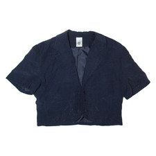 Giacca Blazer Donna Cropped Vintage NUOVA Blu Anni '90 M