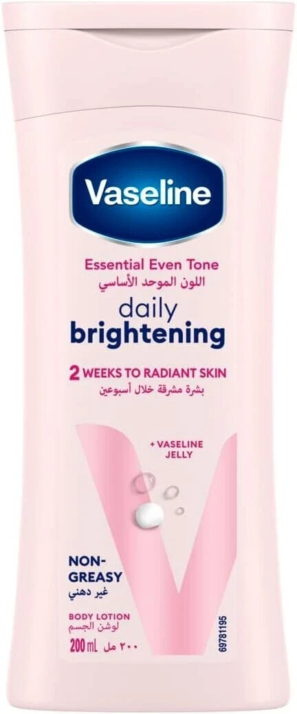 Vaseline Even Tone Brightening Body Lotion 200ml with free global shipping