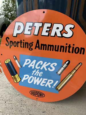 Vintage Style Peters  Ammunition Shells Packs Power Heavy  Steel Quality Sign