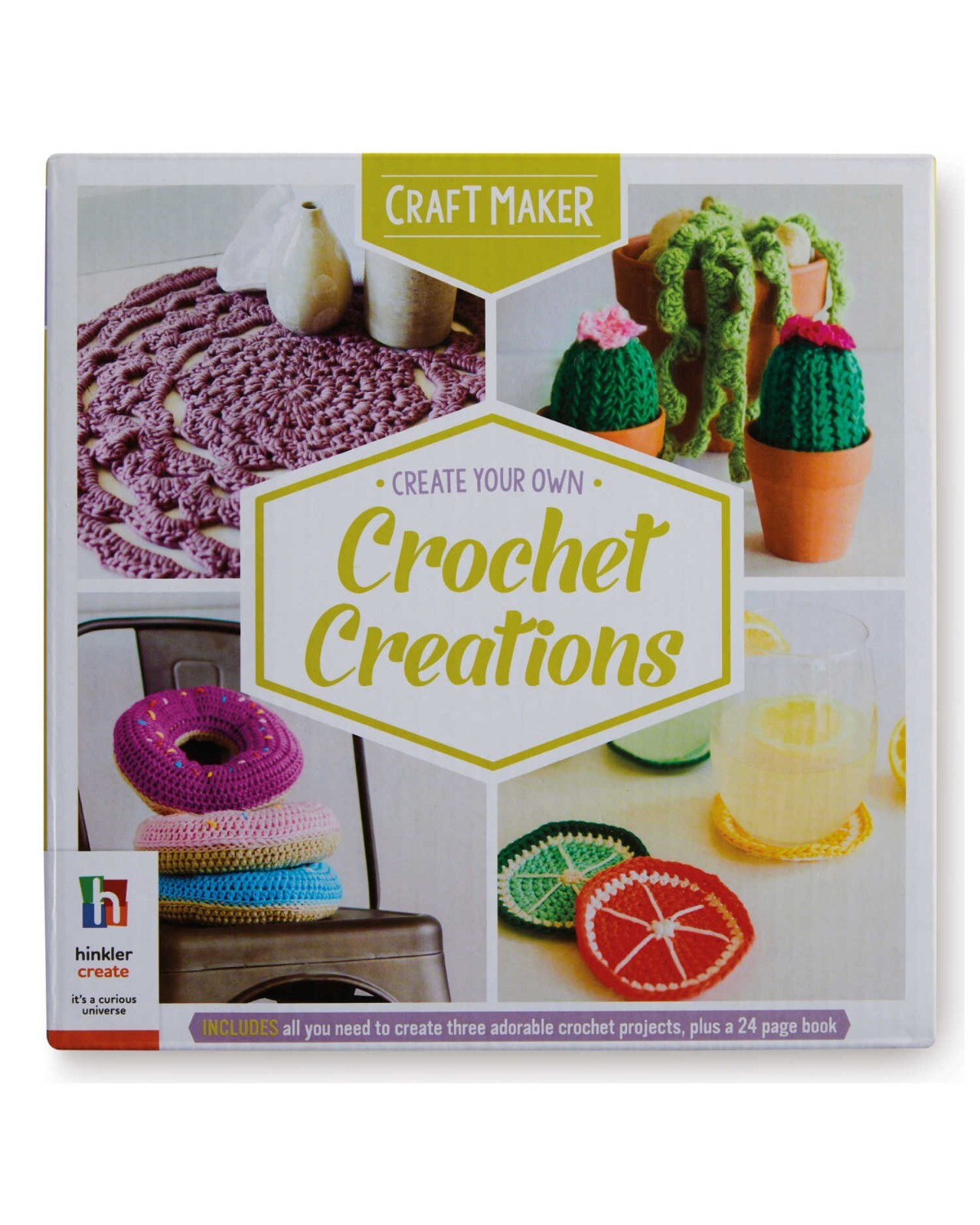Hinkler Craftmaker CROCHET CREATIONS Kit Craft Set + 24 Pages Book