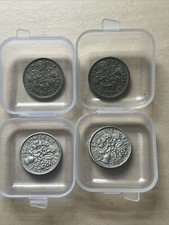 QUEEN ELIZABETH SIX PENCE COINS X 4 JOBLOT  53.56,57,59.