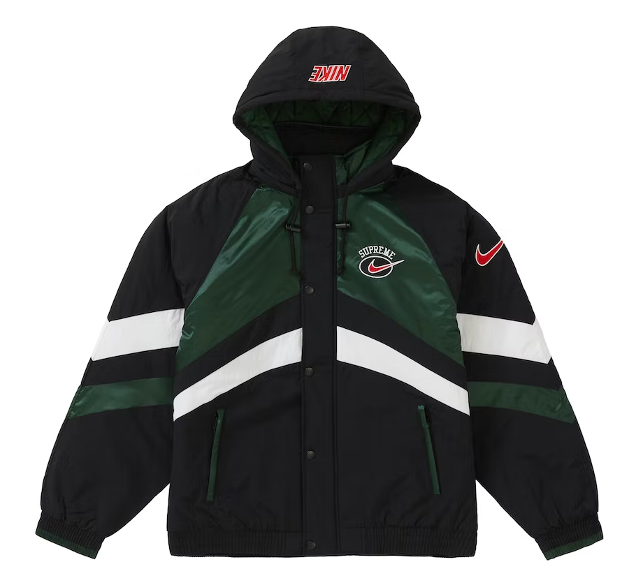 Supreme Nike Hooded Sport Jacket Black Green White New Supreme Nike Hooded Sport Jacket Black Green White New