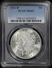 1921-D $1 Morgan Silver Dollar PCGS MS 61 | Uncirculated UNC