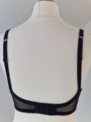 32D Ann Summers Underwired Push Up Bra Black Blue - Picture 5 of 8