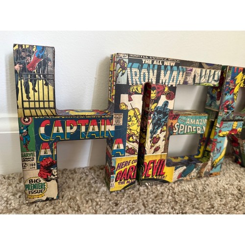 HERO Letters Marvel Comic Book Superhero wall Decor Captain America Spider-Man - Picture 5 of 11