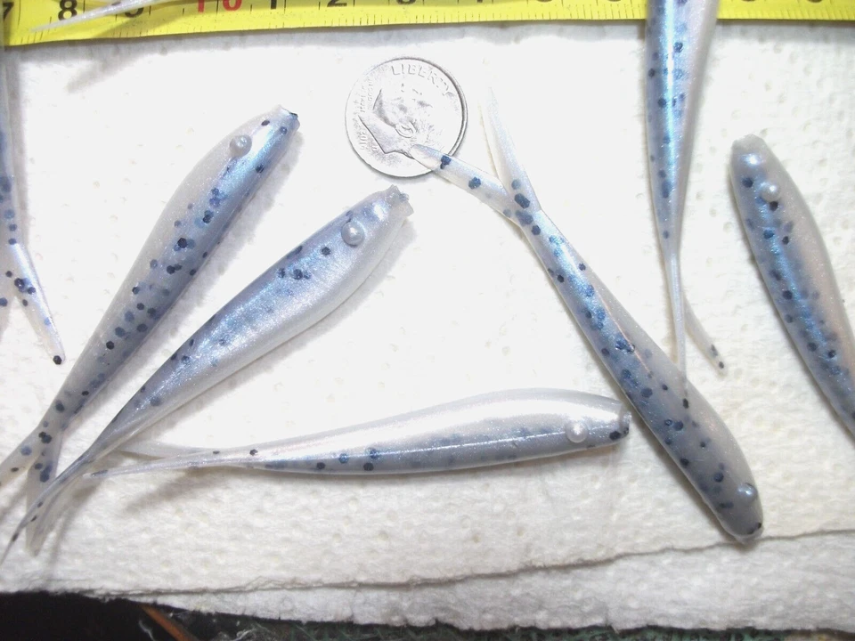 100-2 1/4 дюйма-КРАППИ-БАС-МЯГКАЯ ГОЛЬЯНКА-ДЖИГИ-ГРУБЫ-запах-капля выстрел-разделенный хвост-флюки - Изображение 4 из 4