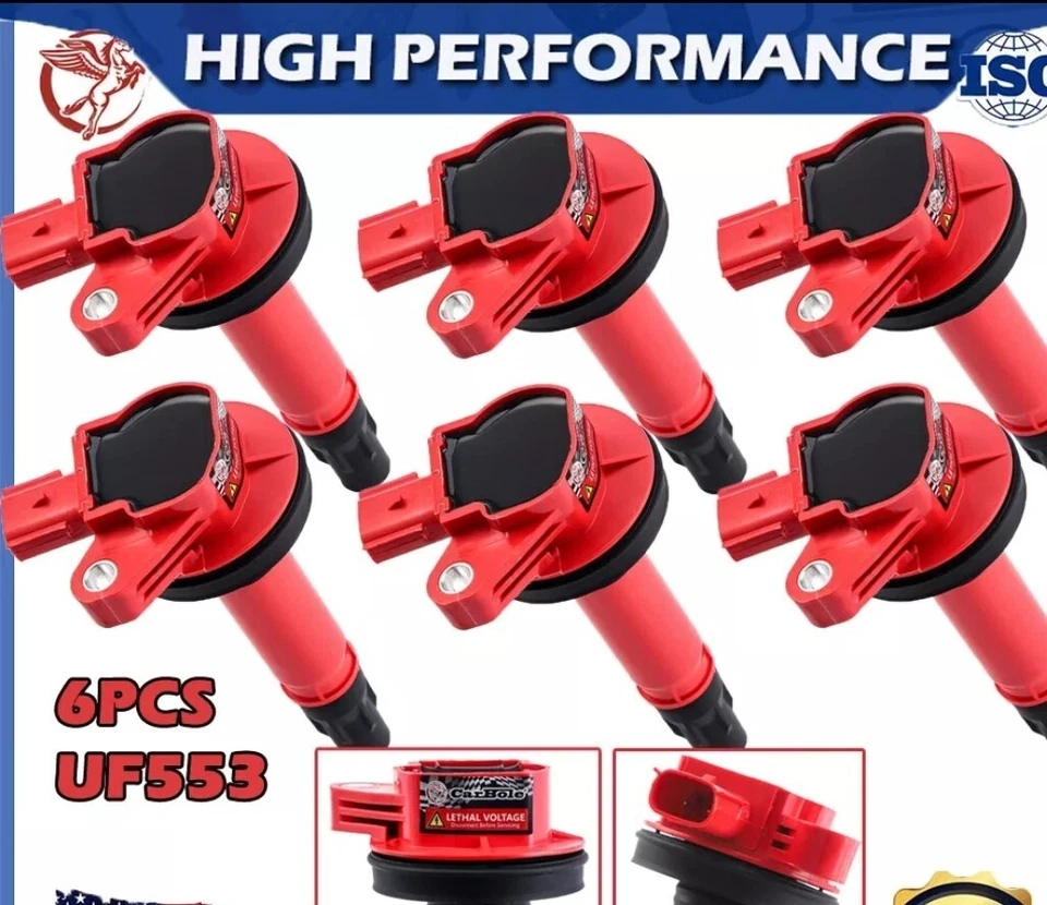 Paquete de 6 bobinas de encendido UF553 para Ford Explorer F150 Lincoln MKT Mazda 3,5 L 3,7 L V6 Foto 2 de 4